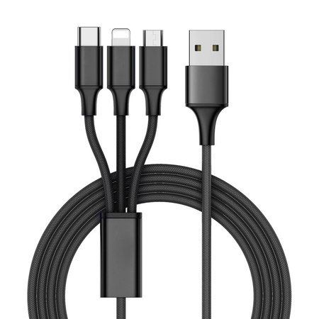 3v1 usb kabel pro telefon lightning kabel iphone micro usb typ-c 1,2 m