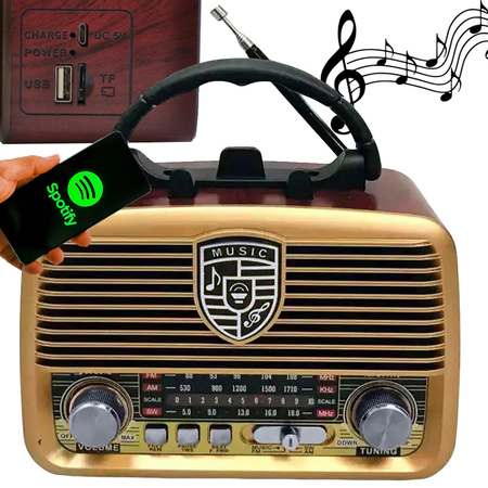 Retro kuchyňské mobilní rádio fm am bluetooth usb dobíjecí anténa