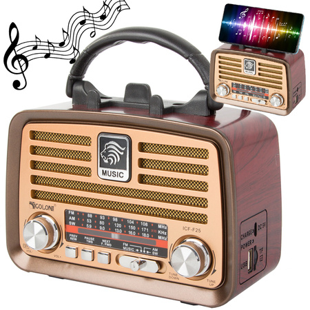 Retro kuchyňské mobilní rádio fm am bluetooth usb dobíjecí anténa