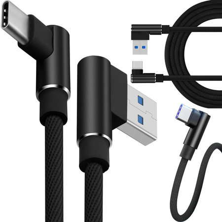 Usb-c typ c úhlový nabíjecí kabel qc k telefonu 1m