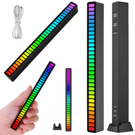 Usb vedl zvuková odezva vícebarevný neonový pásek rgb vedl blikající baterii