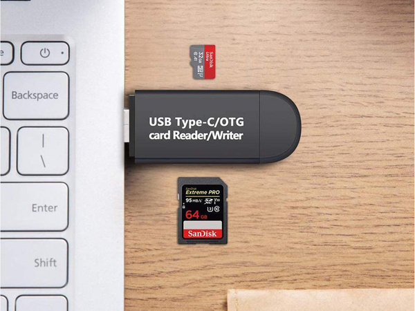 Čtečka karet sd microsd tf usb usb-c micro usb 3w1