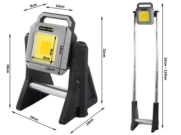 Halogenový reflektor dobíjecí led cob usb