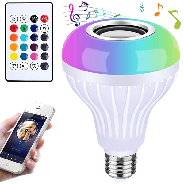 Led barevná žárovka rgb reproduktor bluetooth dálkové ovládání