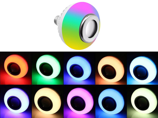 Led barevná žárovka rgb reproduktor bluetooth dálkové ovládání