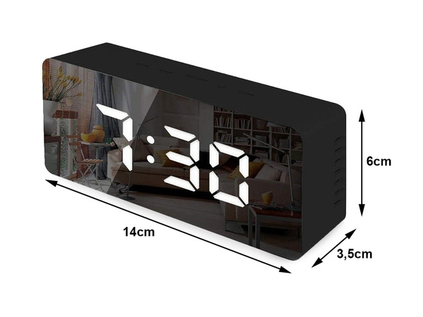 Led budík led časovač led zrcadlo budík datum 4v1