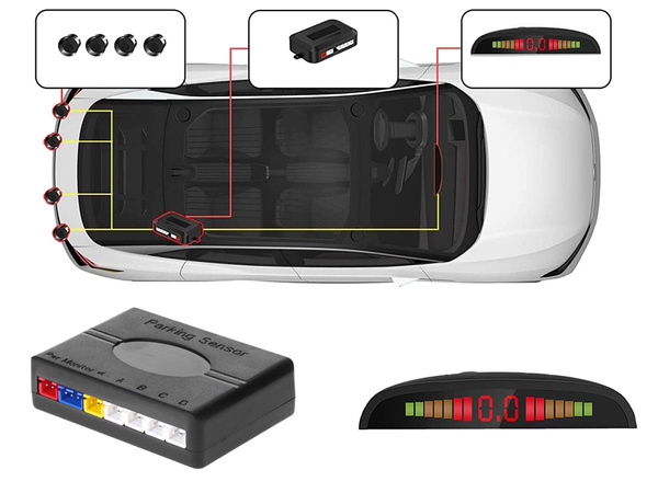 Sada zadních parkovacích senzorů 4x senzor lcd displej