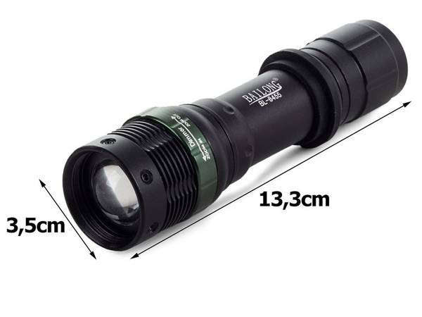 Taktická svítilna bailong zoom cree dioda xml-t6