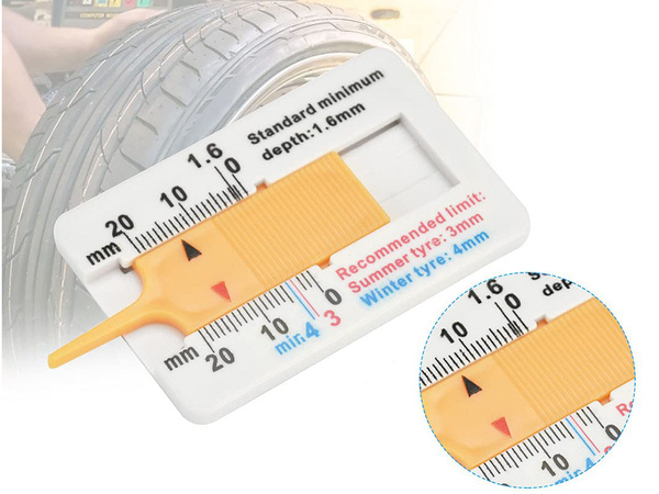 Tester indikátor opotřebení pneumatik měřič hloubky dezénu