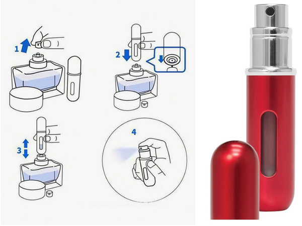 Travel atomiser with perfume atomiser flacon 5ml perfume dispenser