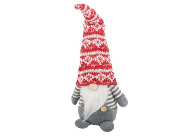 Vánoční skřítek ghost grey gnome s vousy na vánoční stromeček 38cm soft