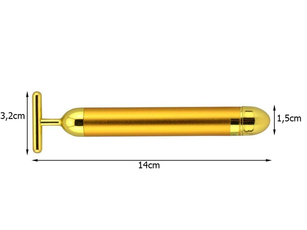 Vibrační masážní přístroj na obličej gold bar