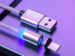 Magnetický nabíjecí kabel 3w1 micro typ-c usb lightning 1m