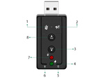 Zvuková karta usb 7.1 mikrofonní konektor pro sluchátka