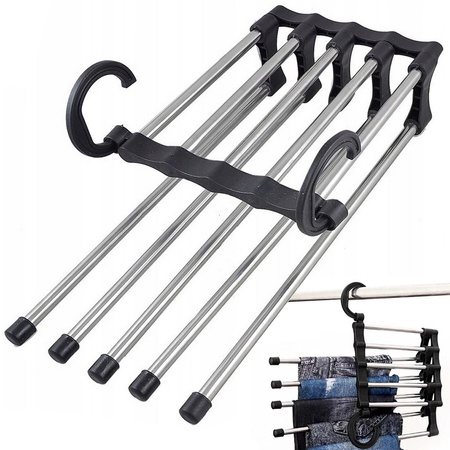 5-pair pull-out wardrobe trouser rack