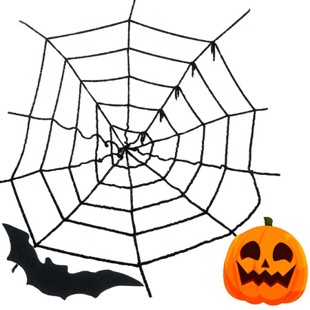 Artificial large spider web black halloween decoration