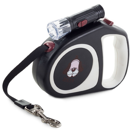 Automatic leash with lock function with led flashlight tape 5m 15kg
