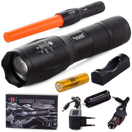 Bailong tactical led flashlight cree zoom xm-l t6