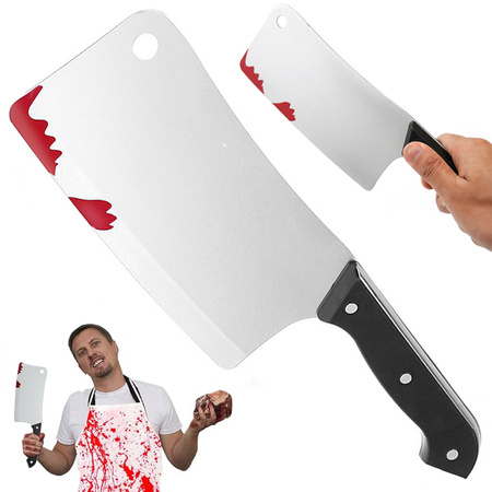 Bloody cleaver for murderer killer psychopath costume halloween knife