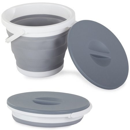 Bucket, silicone folding bucket, lid 5l