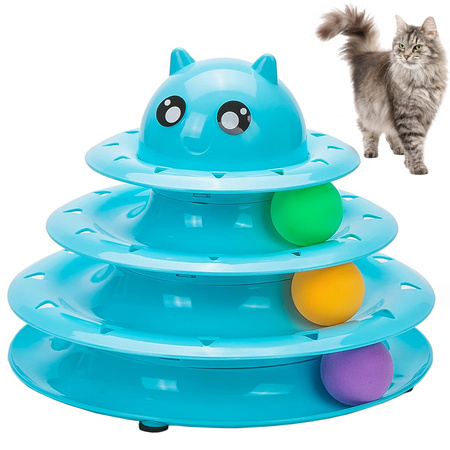 Cat toy interactive tower 3 balls