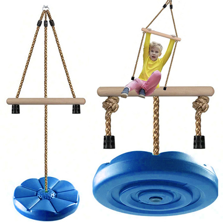 Children's round disc garden swing rope strong