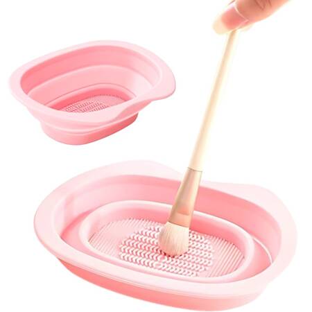 Cleaning bowl for cleaning make-up brushes sponges silicone mat