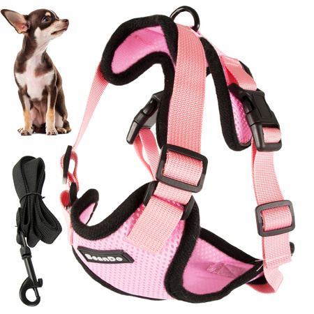 Close-clip walking harness for small dog handle light soft strong s