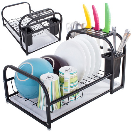 Dish drying rack with tray stand loft