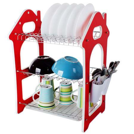 Dishwasher three-level standing drainer