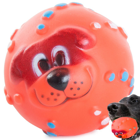 Dog toy squeaky teether ball color rubber