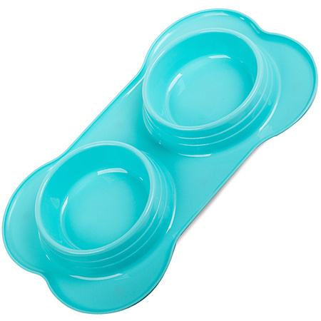 Double bowl for dog cat for food 0.4 l x 2
