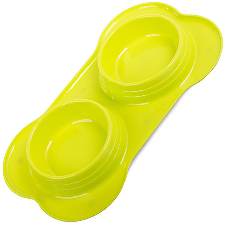 Double bowl for dog cat for food 0.4 l x 2