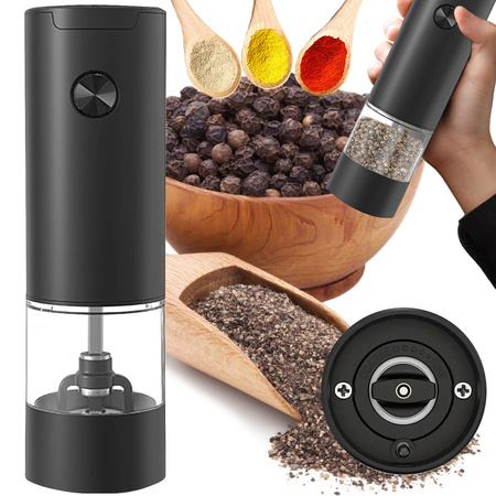 Electric salt and pepper grinder with adjustable coarseness control