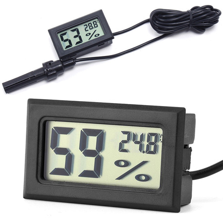 Electronic thermometer with probe humidity clock