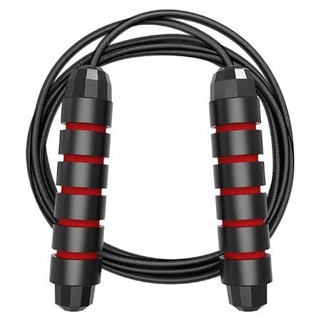Fitness skipping rope with bearing adjustable steel