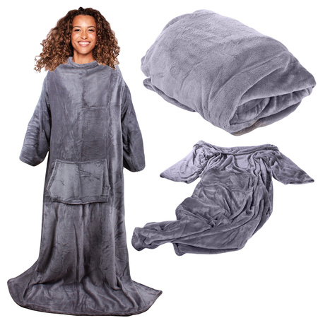 Fleece sleeved blanket warm blanket sweatshirt 140x200