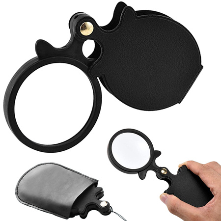 Folding magnifying glass pocket mini case lanyard