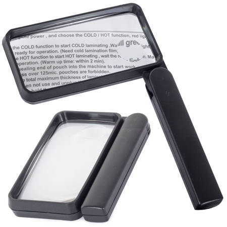 Folding pocket magnifier for jewelry reading