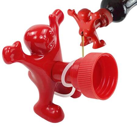 Funny cap human for a bottle of sauces with a stopper sir perky