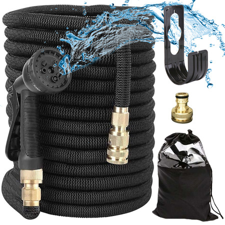 Garden Hose 45m Stretch Couplings Gun Hook