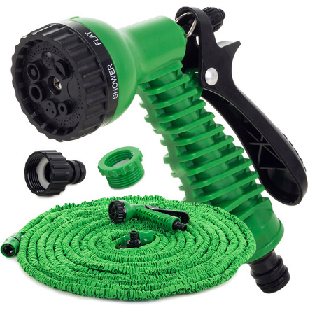 Garden hose extensible pistol 45m green