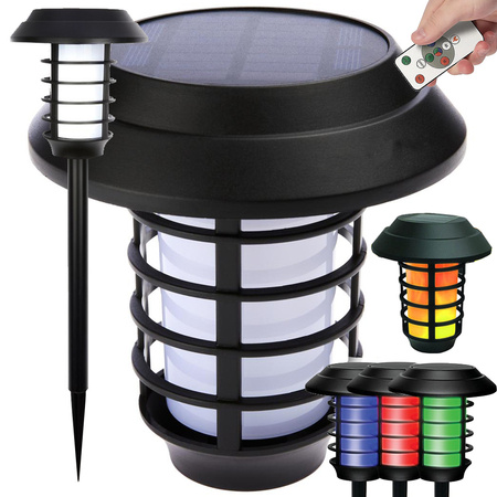 Garden lamp solar torch lantern rgb remote control