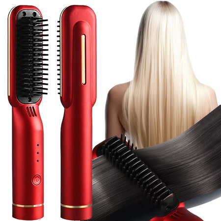 Hair straightener brush 2in1 electric cordless