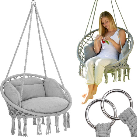 Hammock with cushion hanging chair swing stork's nest boho garden house