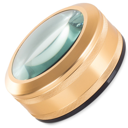 Hand magnifier for reading, 90mm gold glass, elegant