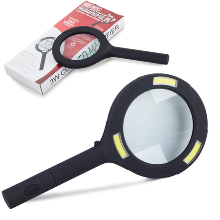 Hand magnifier reading 3x smd glass leds