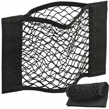 Handle organiser mesh bag with velcro fastener for car boot 30x25