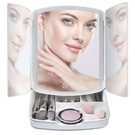 Illuminated cosmetic led makeup mirror