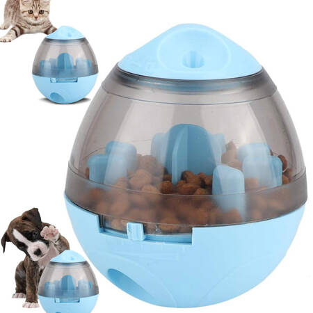 Interactive toy dog treat ball for learning slow down